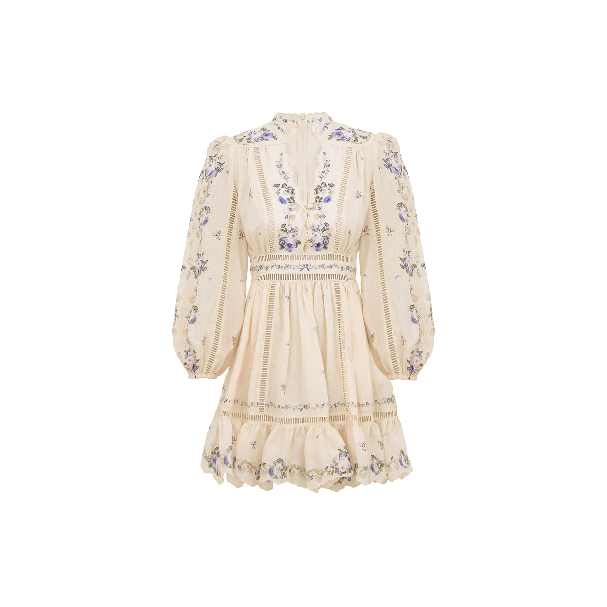 ZIMMERMANN PATIENCE PLUNGE MINI DRESS 